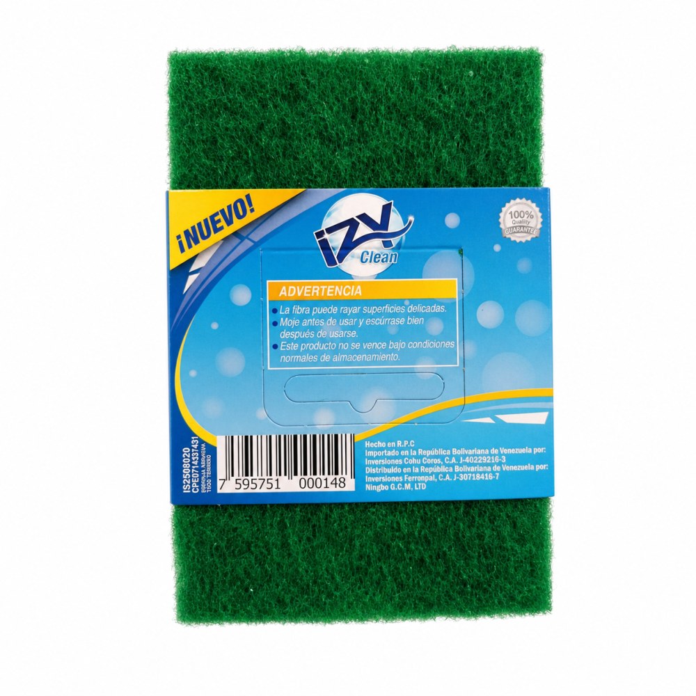 Otro lado del empaque de Esponja Todo Terreno IZY Clean