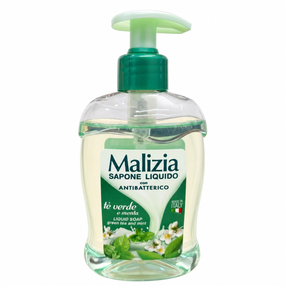 Jabón Líquido Antibacterial Té Verde y Menta Malizia - 300 ml