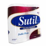 Frente del empaque de Papel Higiénico Sutil Premium Doble Hoja 4 Rollos
