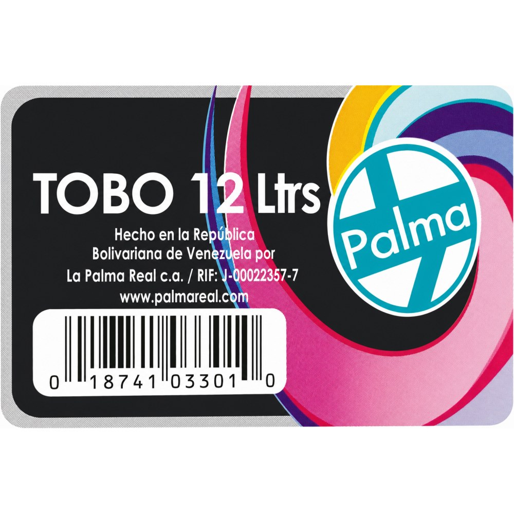 Otro lado del empaque de Tobo Plástico Palma 12 Litros - Turquesa