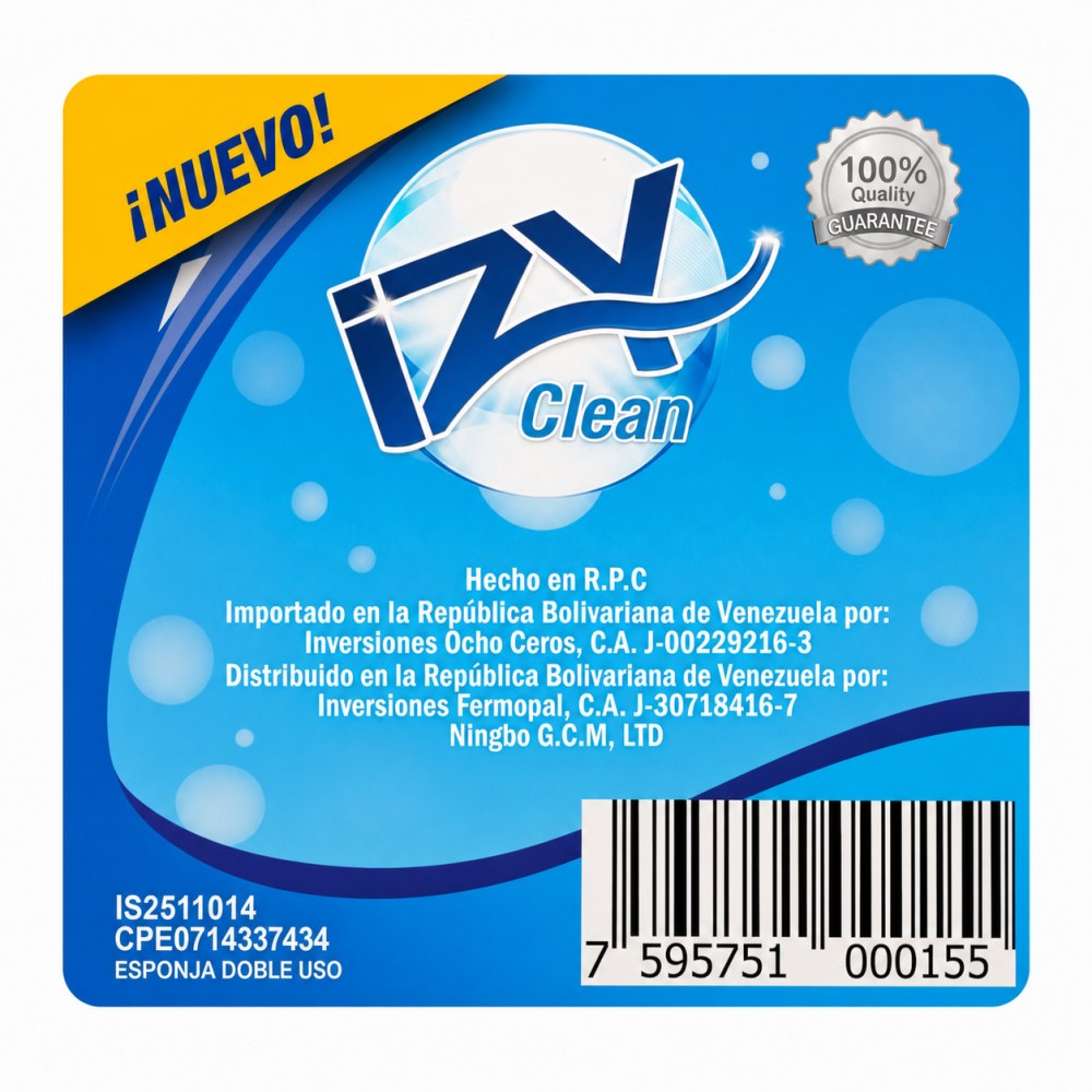 Otro lado del empaque de Esponja Doble Uso IZY Clean