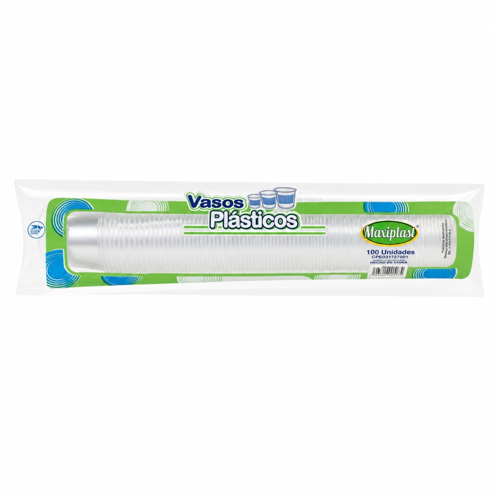 Vasos Plásticos Transparentes Maxiplast #37 - 3 oz - 100 Unidades