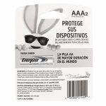 Otro lado del empaque de Pilas Alcalinas Energizer Max AAA - 2 Pilas