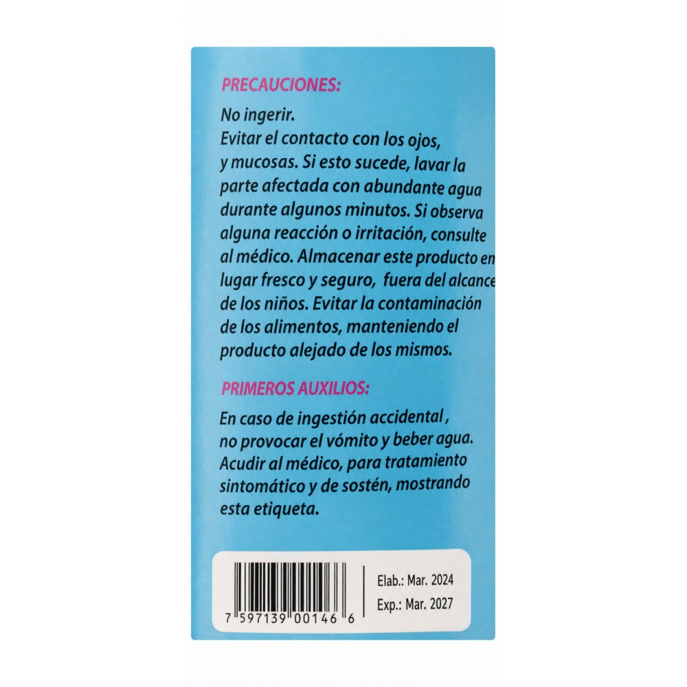 Otro lado del empaque de Suavizante Gabán Clásico para Ropa - 3,785 Litros