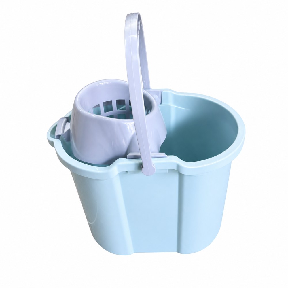 Tobo con Escurridor y Ruedas Home Clear - 15 Litros