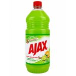Frente del empaque de Ajax Limpiador Multiusos Antibacterial Bicarbonato Naranja-Limón – 1 Litro
