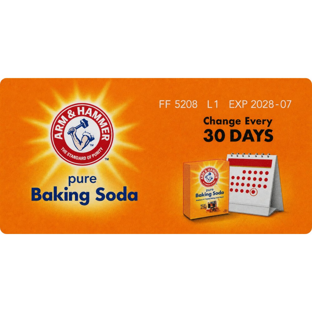 Otro lado del empaque de Bicarbonato de Sodio Puro Arm & Hammer - 454 gr