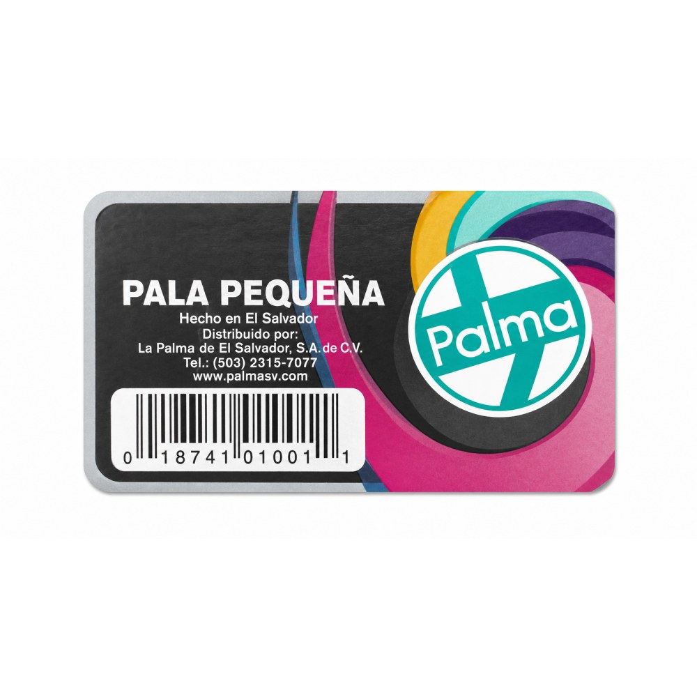 Otro lado del empaque de Pala Pequeña Para Basura Palma - Azul