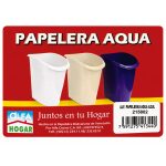 Otro lado del empaque de Papelera Aqua Azul Alfa Hogar
