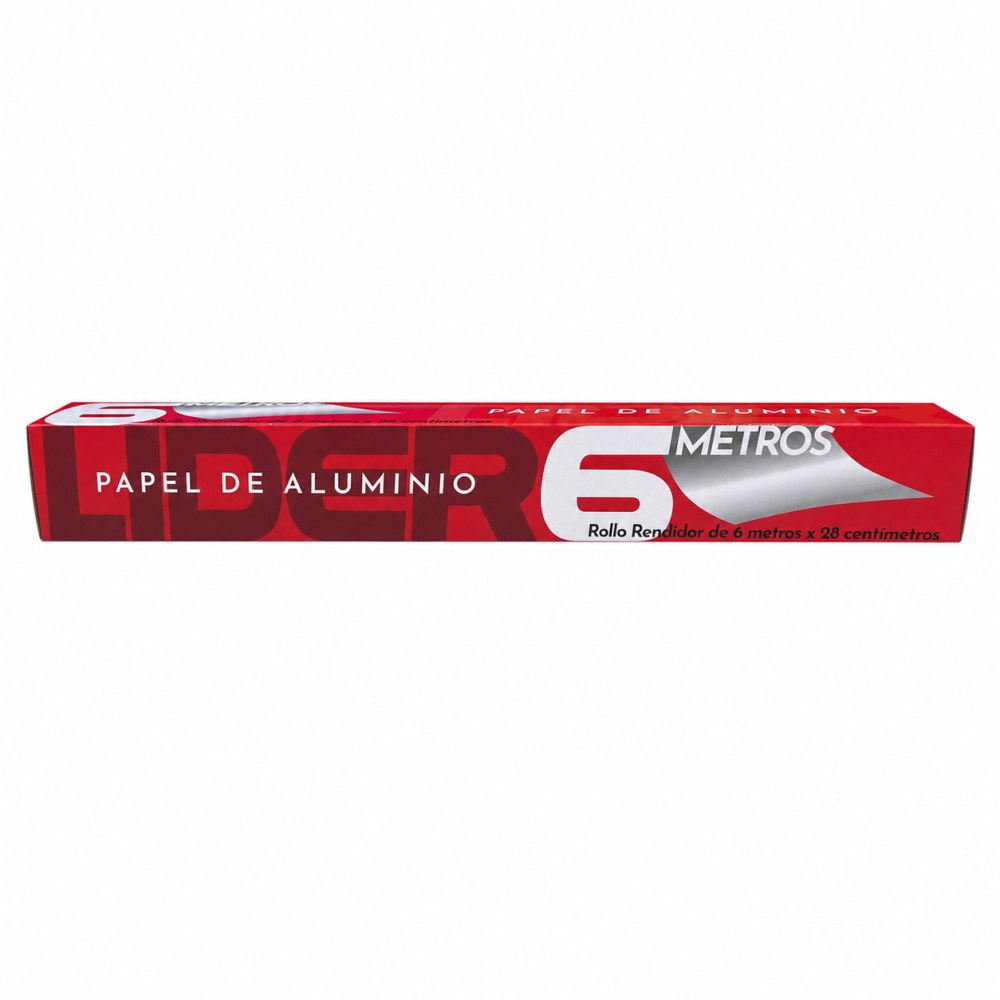 Papel de Aluminio Líder - 6 Metros x 28 Centimetros