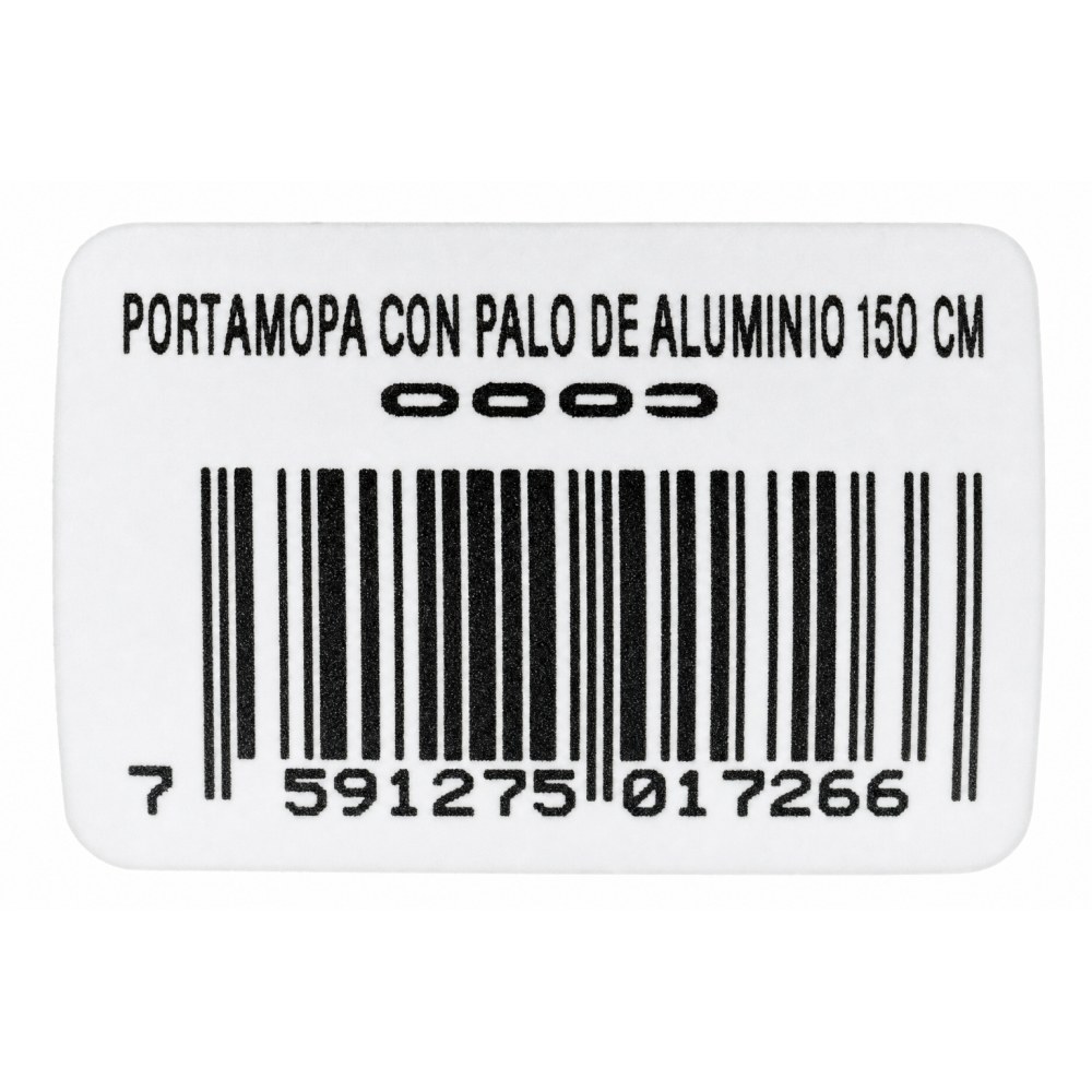 Otro lado del empaque de Portamopa Base Plástica con Palo de Aluminio Verde - 150 cm