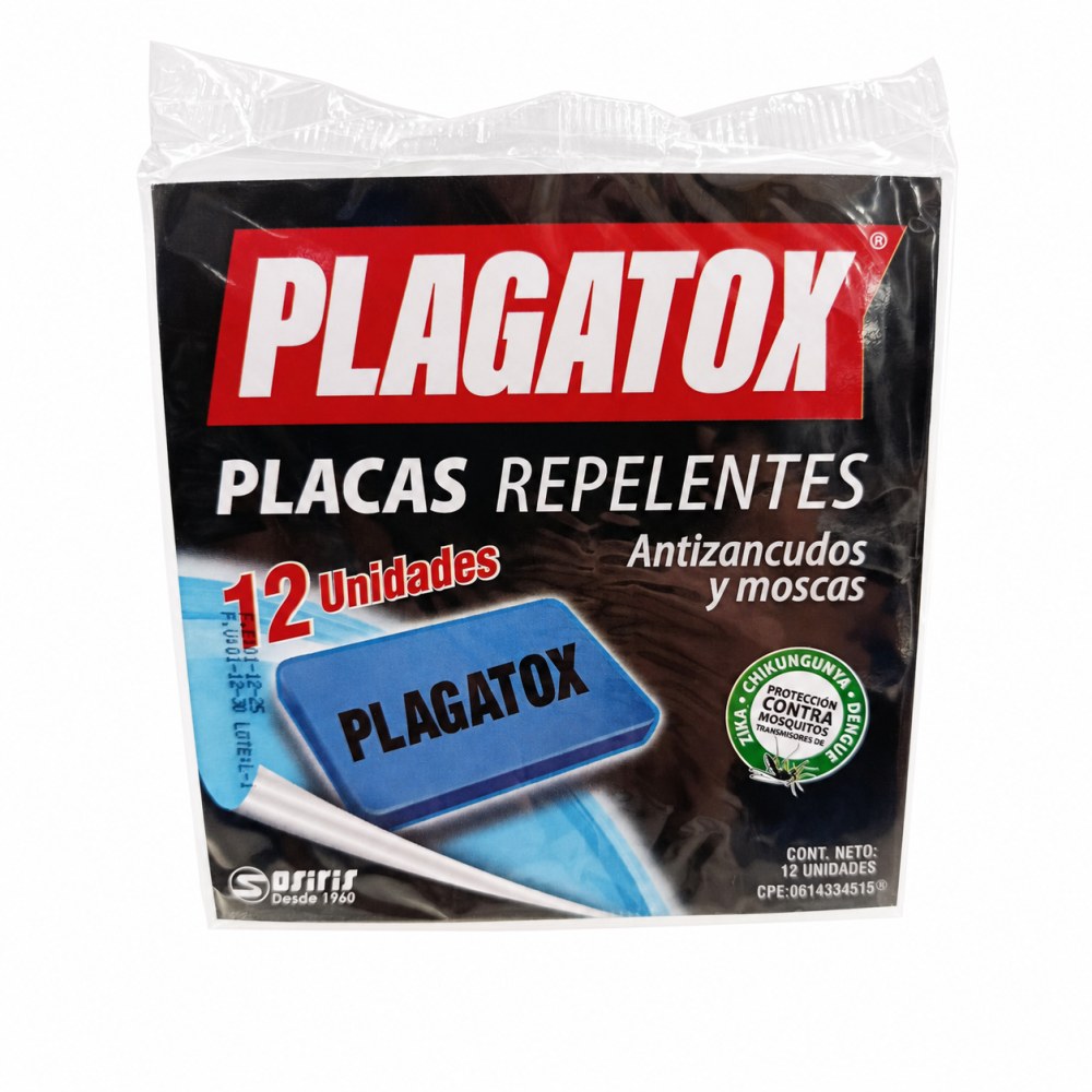 Plagatox Placas Repelentes Antizancudos 12 Unidades