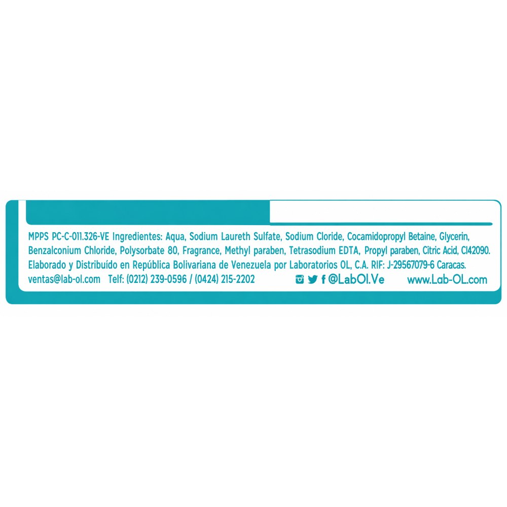 Otro lado del empaque de Jabón Antibacterial Liquido Isogel – 1 Galón