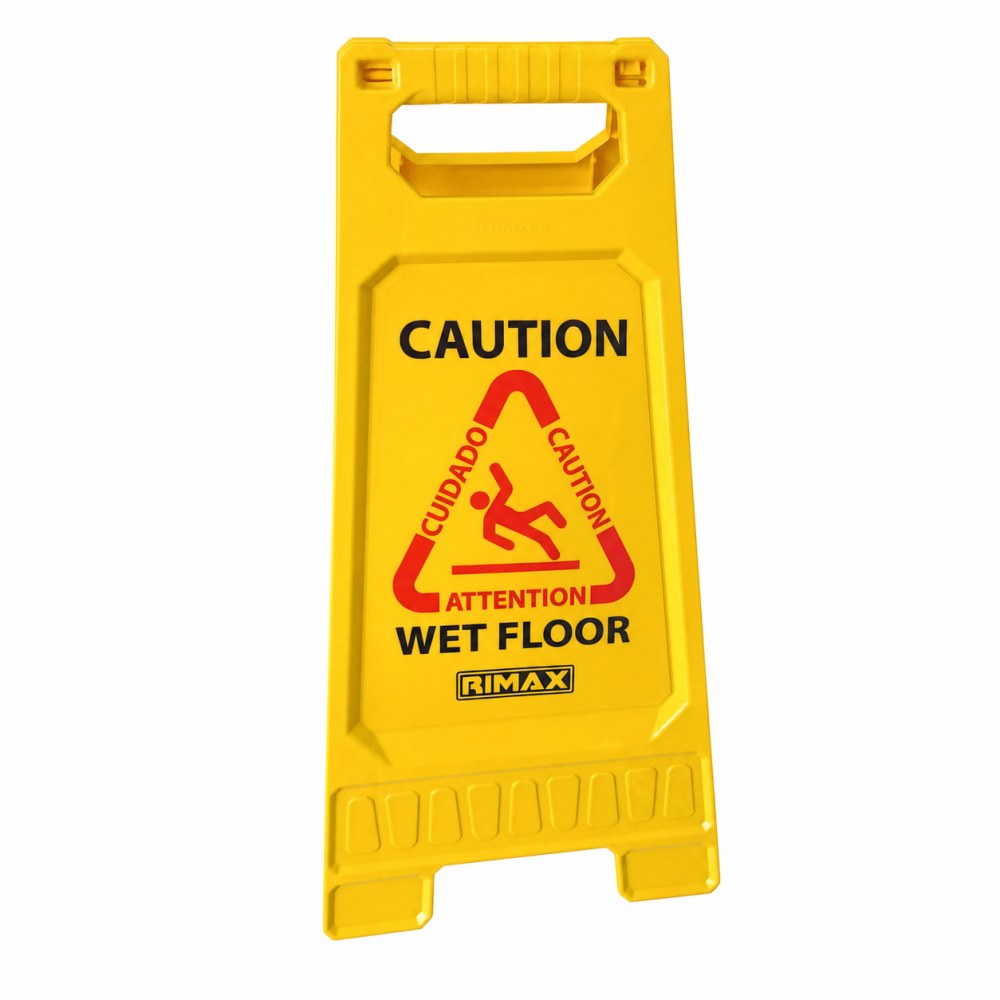 Señal de Precaución Piso Mojado Rimax Plegable - Amarillo